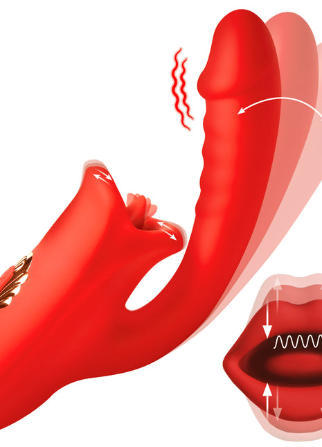 Deep Kiss Silicone Licking Rabbit Vibrator