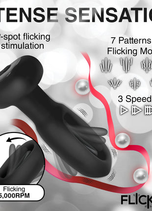 Bum Flick Vibrating And Flicking Silicone Butt Plug With Remote