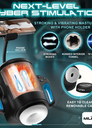 Cyber Milker Stroking & Vibrating Masturbator