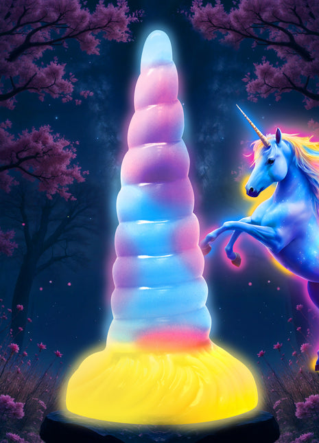 Unicorn Glow-in-the-dark Vibrating Silicone Dildo
