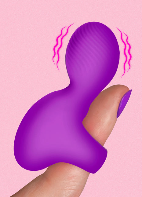 Silicone Finger Vibrator - Purple