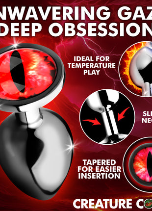 Sinister Eye Red Eye Metal Butt Plug - Large