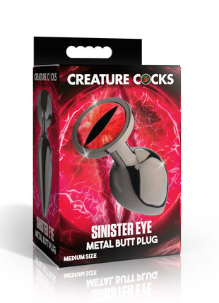 Sinister Eye Red Eye Metal Butt Plug - Medium