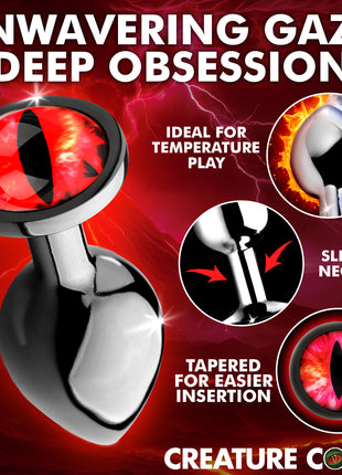 Sinister Eye Red Eye Metal Butt Plug - Medium