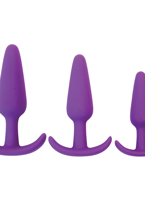 Rump Rockers 3 Piece Silicone Anal Plug Set - Purple