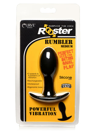 Rumbler Vibrating Silicone Butt Plug - Medium