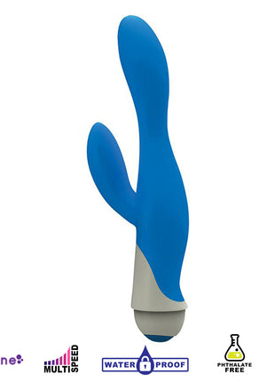 Serena 7 Speed Silicone Rabbit Vibe- Blue