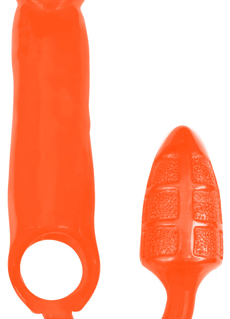 Xxxpander Sheath With Double Textured Plug - Orange