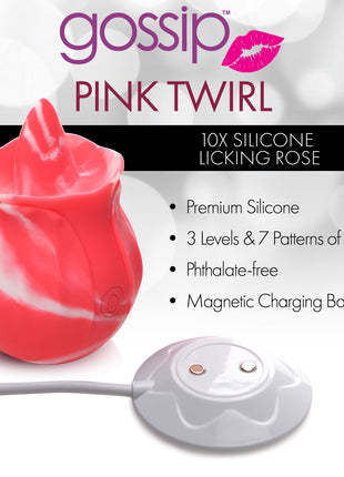 10x Pink Twirl Silicone Licking Rose