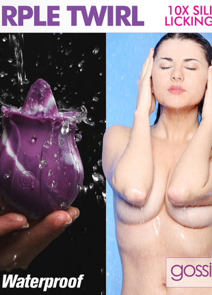 10x Purple Twirl Silicone Licking Rose
