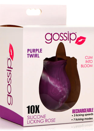 10x Purple Twirl Silicone Licking Rose