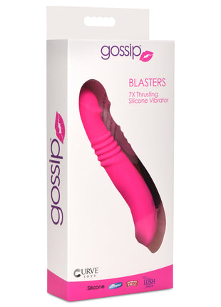 Blaster 7x Thrusting Silicone Vibrator - Pink