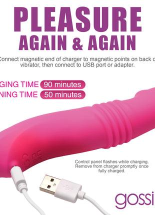 Blaster 7x Thrusting Silicone Vibrator - Pink