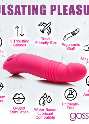 Blaster 7x Thrusting Silicone Vibrator - Pink