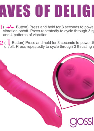 Blaster 7x Thrusting Silicone Vibrator - Pink