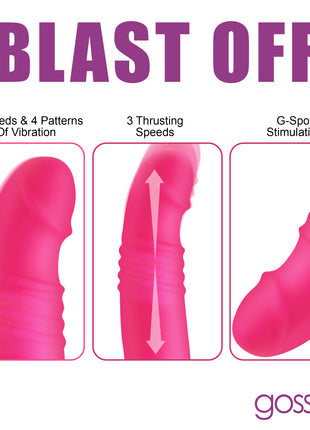 Blaster 7x Thrusting Silicone Vibrator - Pink