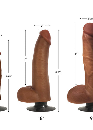 Jock Dark Bareskin Vibrating Dildo With Balls - 7 Inch