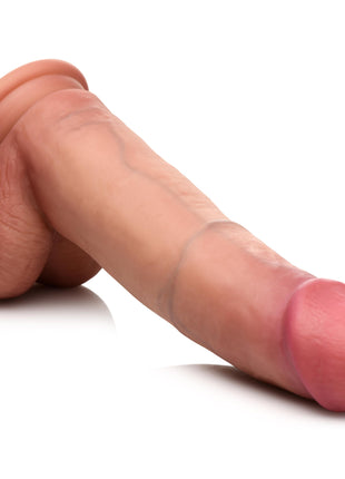 Ultra Realistic Dual Density Silicone Dildo With Balls - 8 Inch