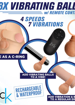 28x Vibrating Realistic Balls With Remote - 35mm