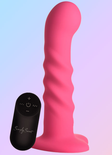 21x Vibrating Ribbed Silicone Dildo