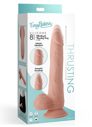 Thrusting And Vibrating 8 Inch Dildo - Light