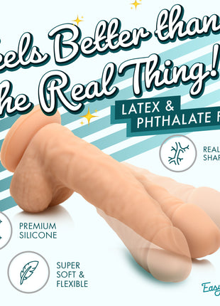 Easy Riders 7 Inch Silicone Dildo With Balls - Light
