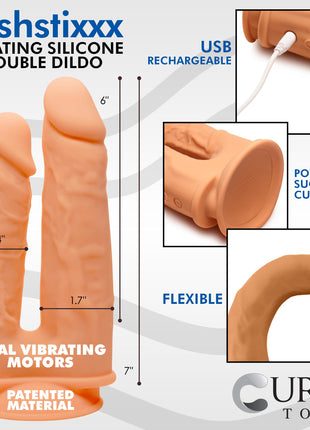10x Silexpan Vibrating 6 And 7 Inch Double Dildo
