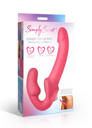 Candy Crush - Pink Vibrating Strapless Strap-on