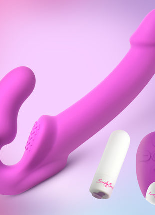 Candy Crush - Purple Vibrating Strapless Strap-on W/ Remote