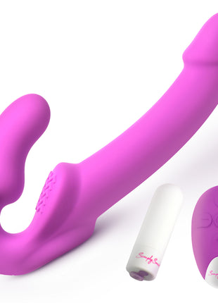 Candy Crush - Purple Vibrating Strapless Strap-on W/ Remote