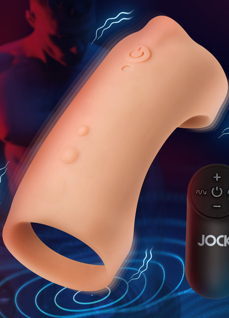 Vibrating Silicone Penis Sleeve - Light