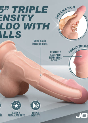 Hard-core 7.5" Triple Density Dildo With Balls