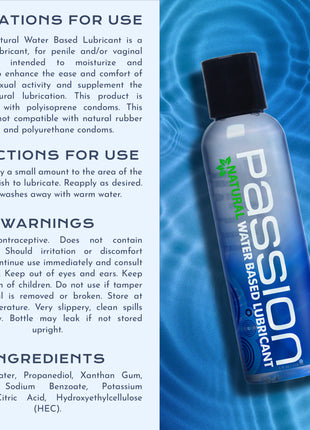Passion Natural Water-based Lubricant - 4 Oz