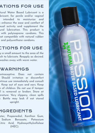 Passion Natural Water-based Lubricant - 8 Oz