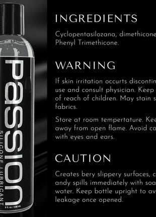 Passion Premium Silicone Lubricant - 8 Oz